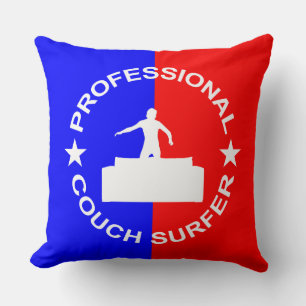 Professional Couch Surfer Throw Pillow