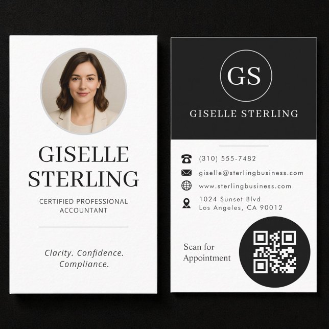 Professional CPA Accountant Photo QR Code Business Card (Creator Uploaded)