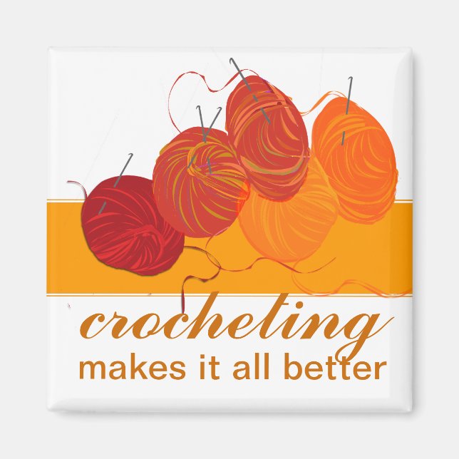 Professional Craft Artist Crocheting Hobby Magnet (Front)