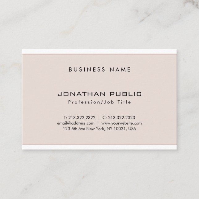 Professional Creative Design Modern Minimalist Top Business Card (Front)