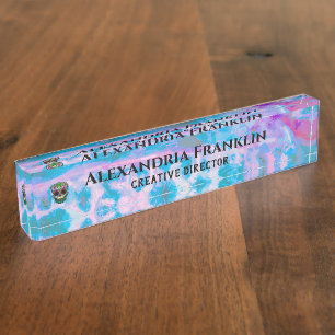 Professional Creative Director Abstract Watercolor Nameplate