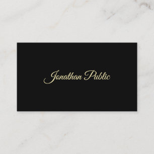 Professional Creative Gold Hand Script Text Font Business Card