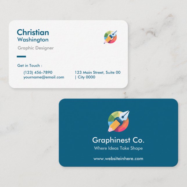 Professional Creative Graphinest Co Designer Sleek Business Card (Front/Back)