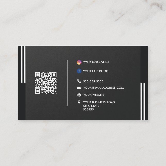 Professional Creative Logo Social media Qr code Business Card (Back)