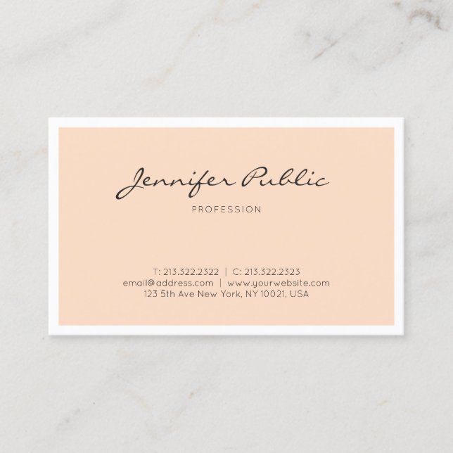Professional Creative Minimalistic Design Plain Business Card (Front)