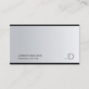 Professional Creative Modern Monogram Silver Cool Business Card