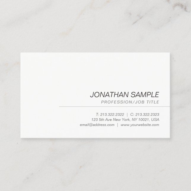 Professional Cursive Italic Font Minimalist Modern Business Card (Front)