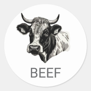Professional Custom Beef Wedding Meal Choice   Cla Classic Round Sticker