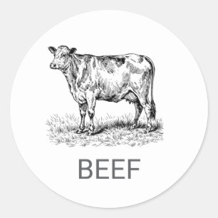 Professional Custom Beef Wedding Meal Choice  Classic Round Sticker
