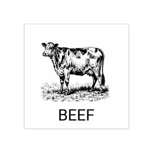 Professional Custom Beef Wedding Meal Choice Rubber Stamp