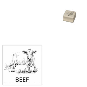 Professional Custom Beef Wedding Meal Choice   Rubber Stamp