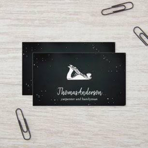 Professional Custom Black Building Construction Business Card