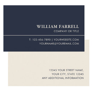 Professional Custom Business Card Blue-black Cream