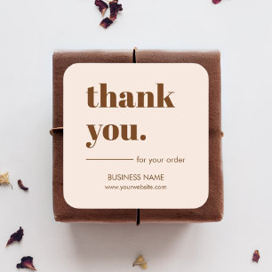 Professional Custom Business Customer Thank You  Square Sticker