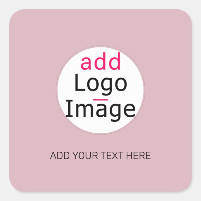 Professional Custom Business Dusty Rose Hue   Square Sticker (Front)