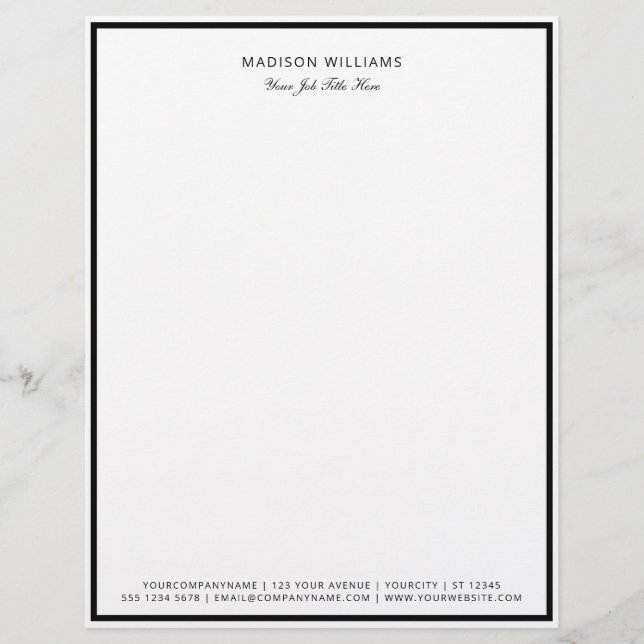 Professional Custom  Business Letterhead (Front)