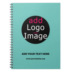 Professional Custom Business Logo Fresh Mint Hue Notebook