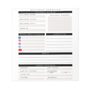 Professional Custom business overview planner Notepad