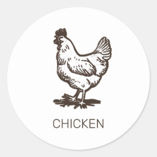 Professional Custom Chicken Wedding Meal Choice    Classic Round Sticker
