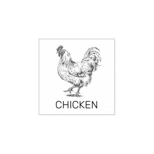 Professional Custom Chicken Wedding Meal Choice    Rubber Stamp