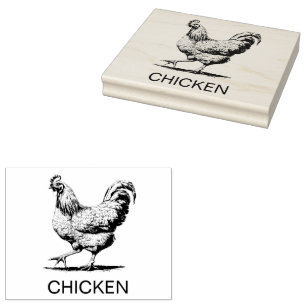 Professional Custom Chicken Wedding Meal Choice Rubber Stamp