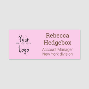 Professional Custom Company Logo and Text Name Tag