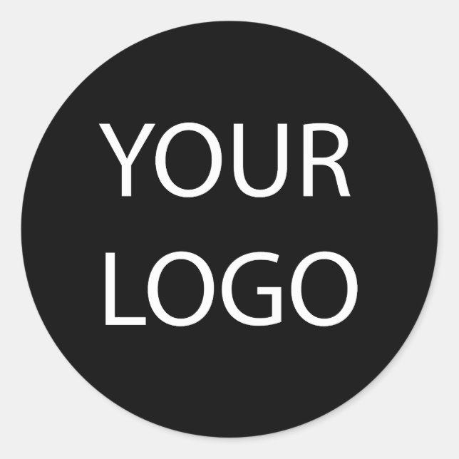 Professional Custom Company Logo Business Black    Classic Round Sticker (Front)