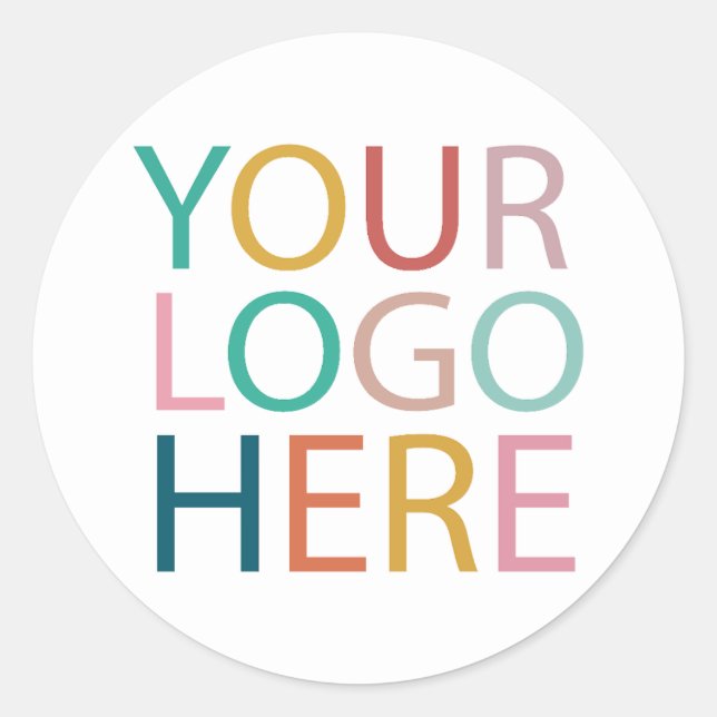 Professional Custom Company Logo Business Black    Classic Round Sticker (Front)
