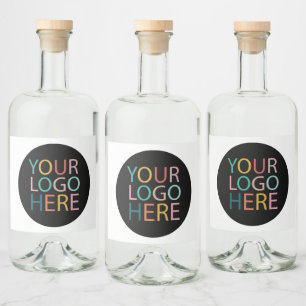 Professional Custom Company Logo Business Black Liquor Bottle Label