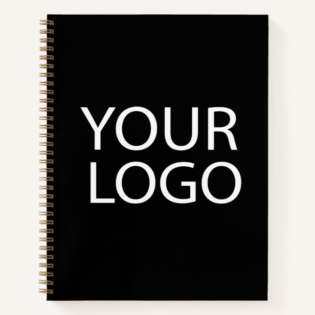 Professional Custom Company Logo Business Black Notebook (Front)