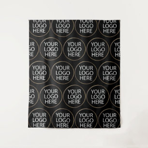 Professional Custom Company Logo Business Black    Tapestry