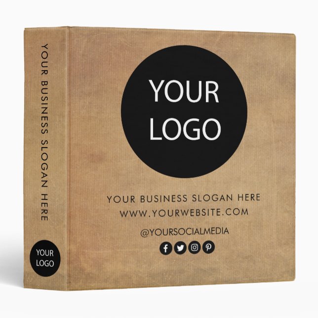 Professional Custom Company Logo Business Brown   Binder (Front/Spine)