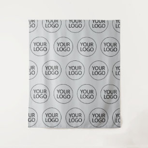 Professional Custom Company Logo Business Grey Tapestry