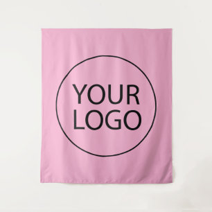 Professional Custom Company Logo Business Pink Tapestry