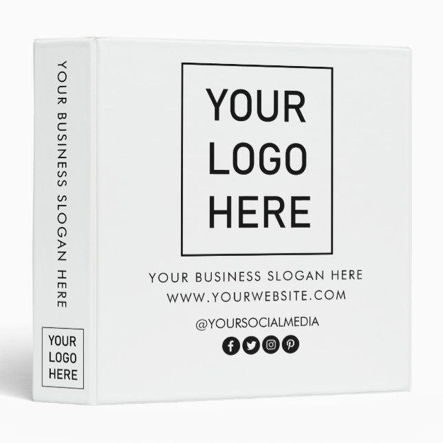 Professional Custom Company Logo Business White Binder (Front/Spine)