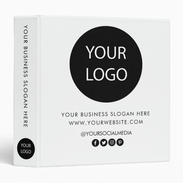 Professional Custom Company Logo Business White Binder (Front/Spine)