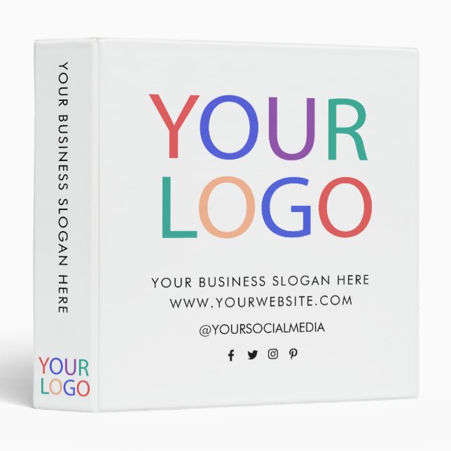 Professional Custom Company Logo Business White Binder (Front/Spine)