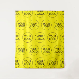 Professional Custom Company Logo Business yellow Tapestry