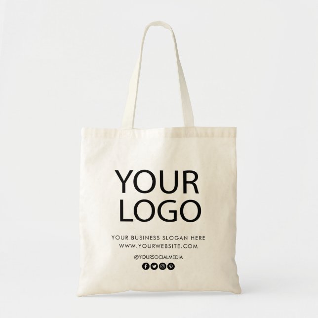 Professional Custom Company Logo text Business  Tote Bag (Front)