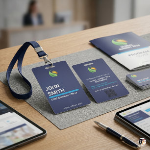 Professional Custom Corporate Event Logo QR Code Badge