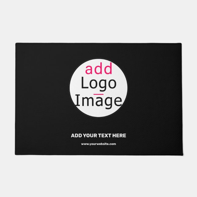 Professional Custom Extravagant Business Black  Doormat (Front)