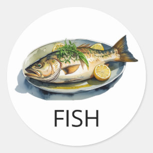 Professional Custom FISH Wedding Meal Choice       Classic Round Sticker