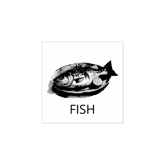Professional Custom FISH Wedding Meal Choice       Rubber Stamp (Imprint)