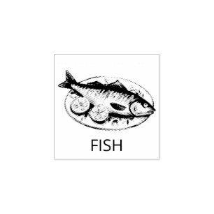 Professional Custom FISH Wedding Meal Choice       Rubber Stamp