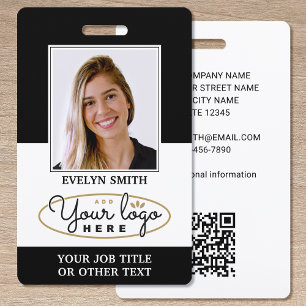 Professional Custom Logo Photo ID Security Black Badge