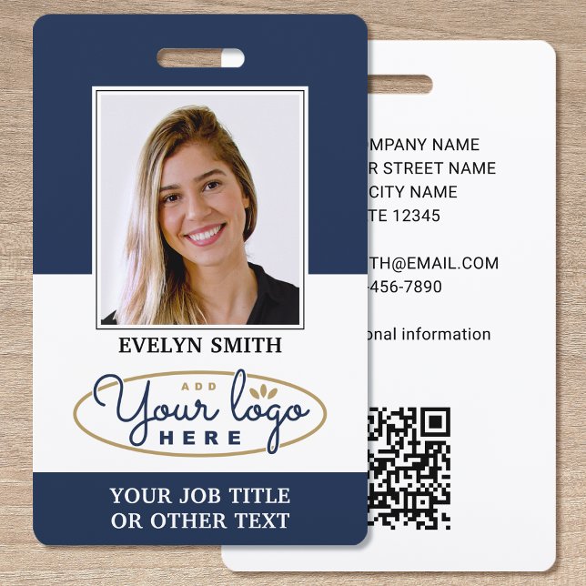 Professional Custom Logo Photo ID Security Blue Badge (Creator Uploaded)
