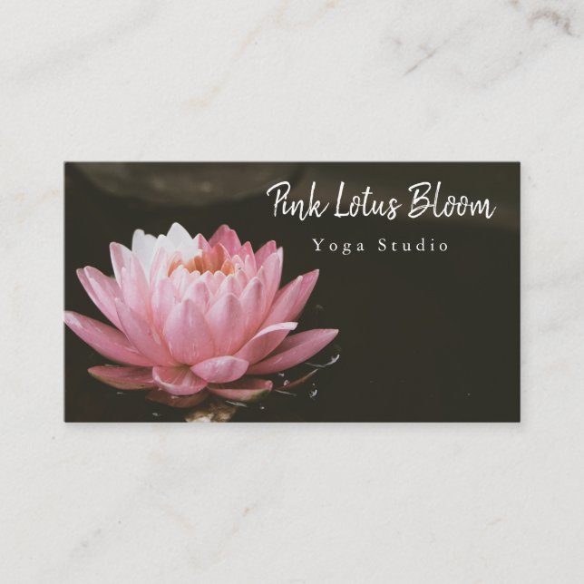 Professional Custom Lotus Logo Yoga Studio Busines Business Card (Front)