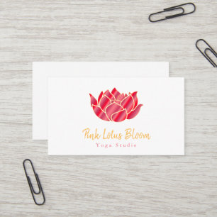 Professional Custom Lotus Logo Yoga Studio Business Card