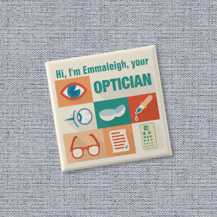 Professional Custom Optician Iconic Design 2 Inch Square Button