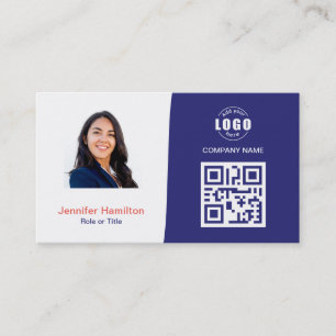 Professional Custom QRCode Photo Blue Red  Business Card